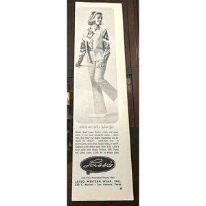 Lasso Western Wear Vintage Print Ad 1960s San Antonio TX Womens Fashion